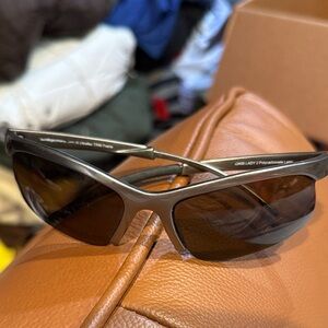 y2k Sunday Sunglasses in Metallic Gray with Dark Brown Lenses